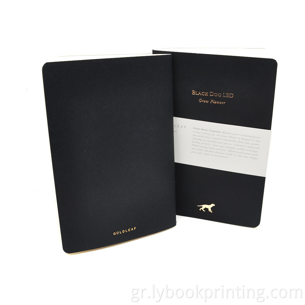 Χρυσό φουσκωμένο νήμα μαλακό κάλυμμα ραμμένο σημειωματάριο με κοιλιά